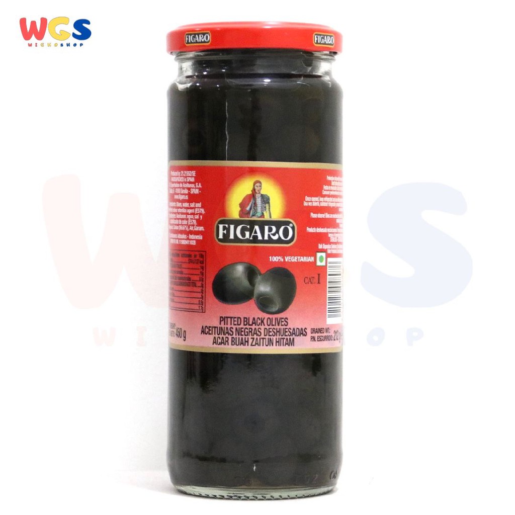 Figaro Pitted Black Olives 450 gr - Acar Buah Zaitun Hitam