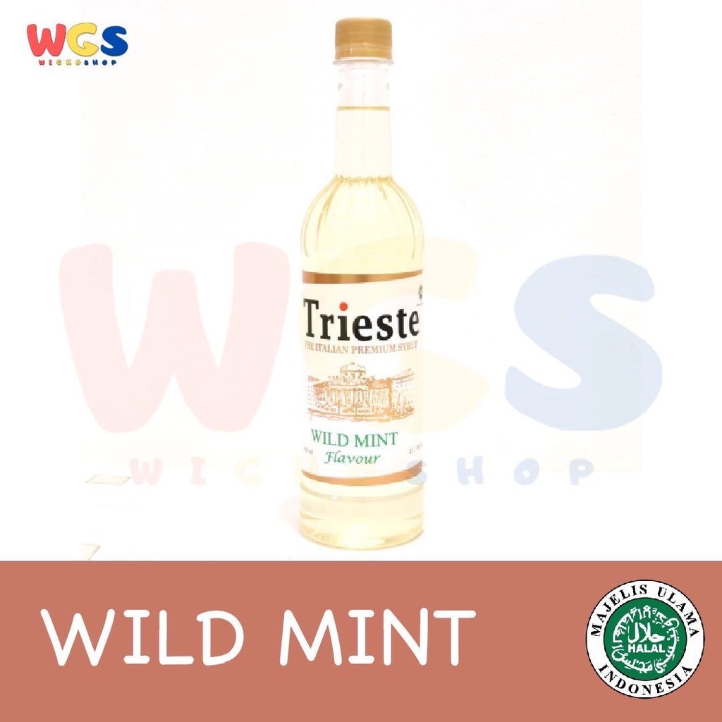 Trieste Syrup Wild Mint Premium Flavor 650ml - Halal MUI - Sirup Minuman Kekinian - Bubble Tea