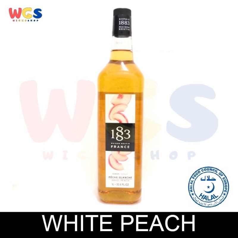 1883 Maison Routin France Syrup White Peach Flavored 1 ltr - 33.8 fl oz
