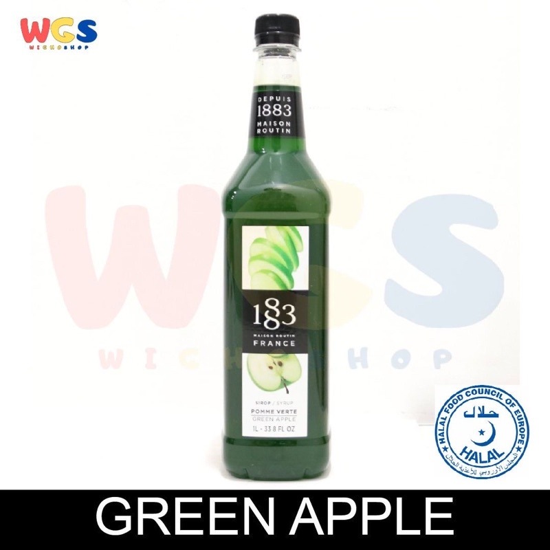 1883 Maison Routin France Syrup Green Apple Flavored 1 ltr - 33.8 fl oz