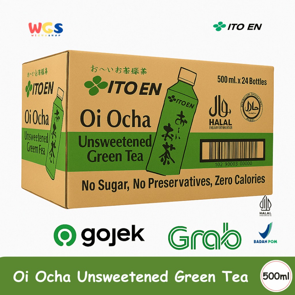 ITO EN Oi Ocha Unsweetened Green Tea 500mL x 24 – Teh Hijau Jepang Tanpa Gula - Gojek - Grab