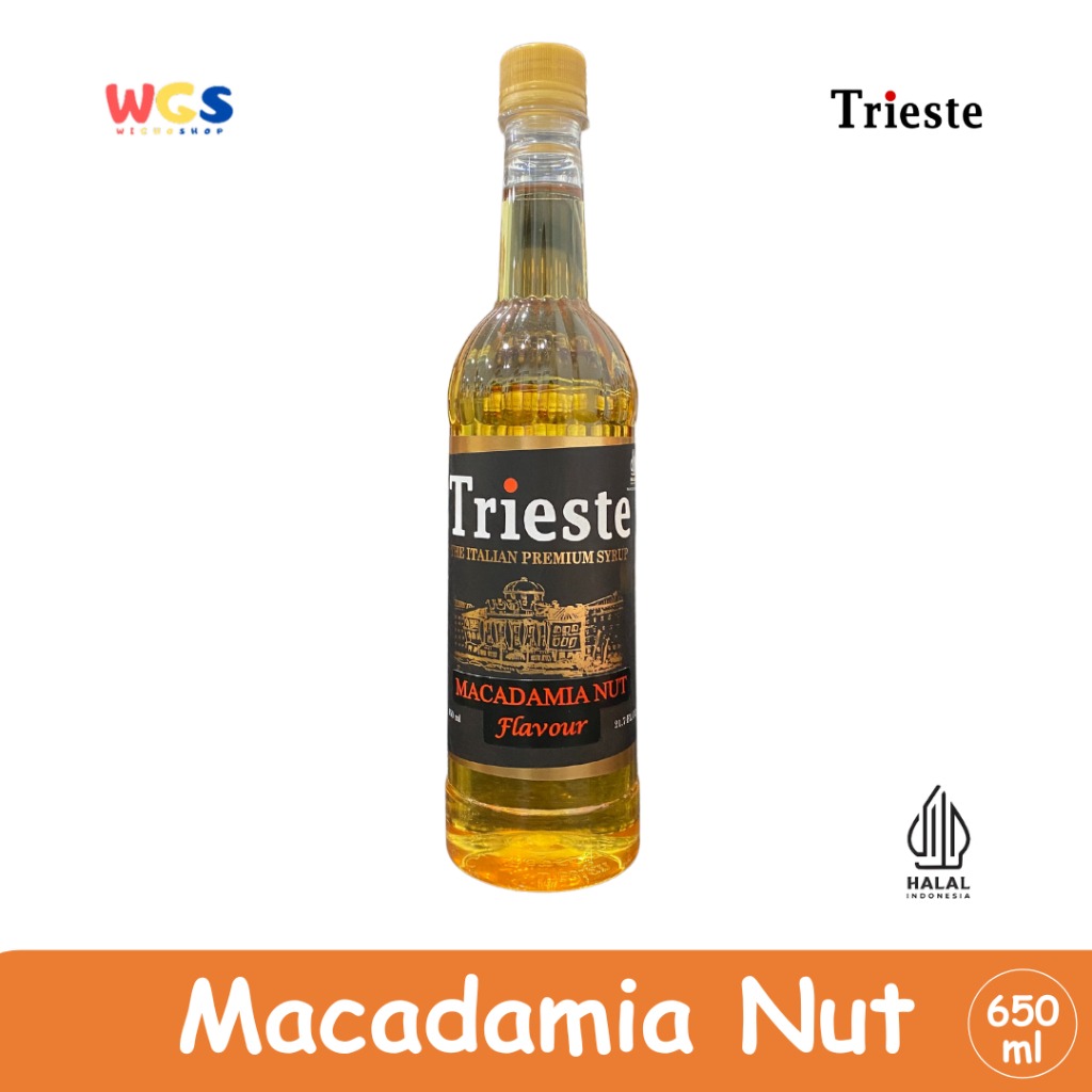 Trieste Macadamia Nut Flavour Syrup Premium 650ml - Halal MUI - Minuman Kekinian - Bubble Tea