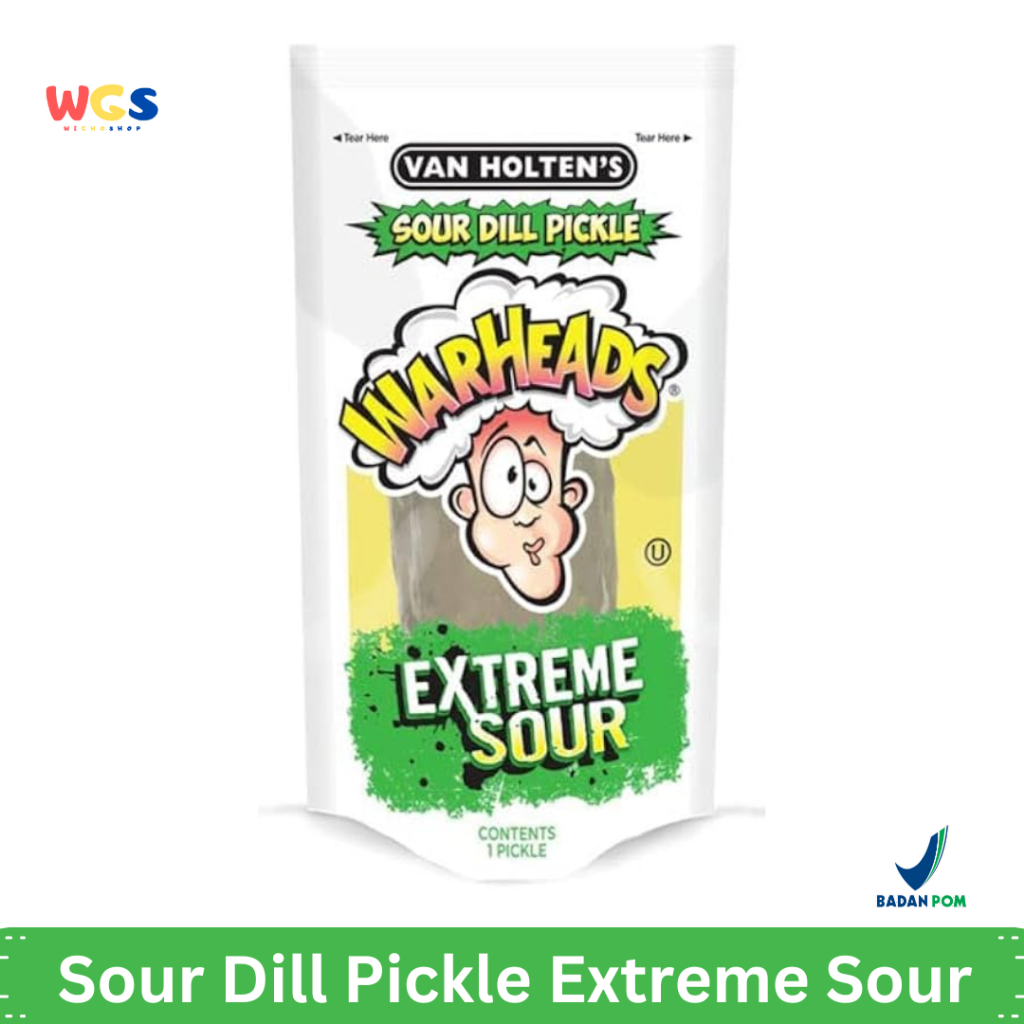 Van Holten’s Warheads Extreme Sour Dill Pickle – Acar Timun Super Asam & Ekstrem