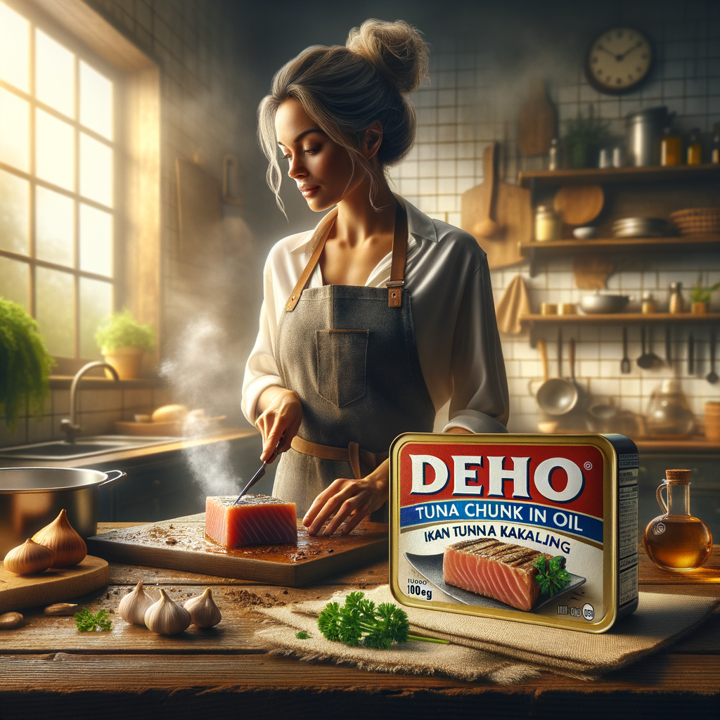 Promo DEHO Tuna Chunk in Oil 180g - Ikan Tuna Kaleng di Wighoshop
