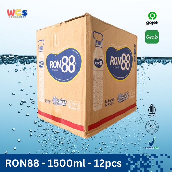 RON88 Air Mineral Botol 1.5L (12 pcs) – GOJEK - GRAB Air Pegunungan Murni dalam Kemasan Besar