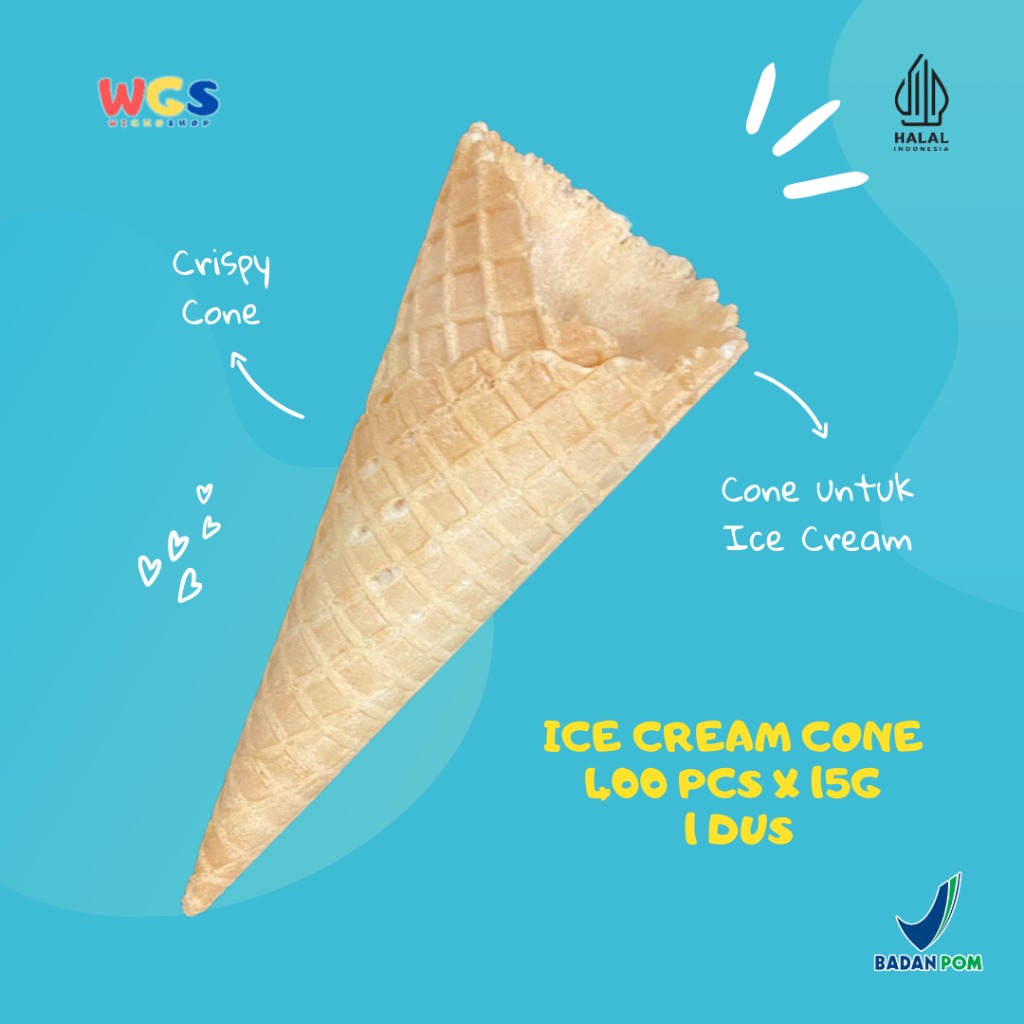 BODUO Ice Cream Crispy Waffle Sweet Cones 400 pcs x 15g - Halal - BPOM