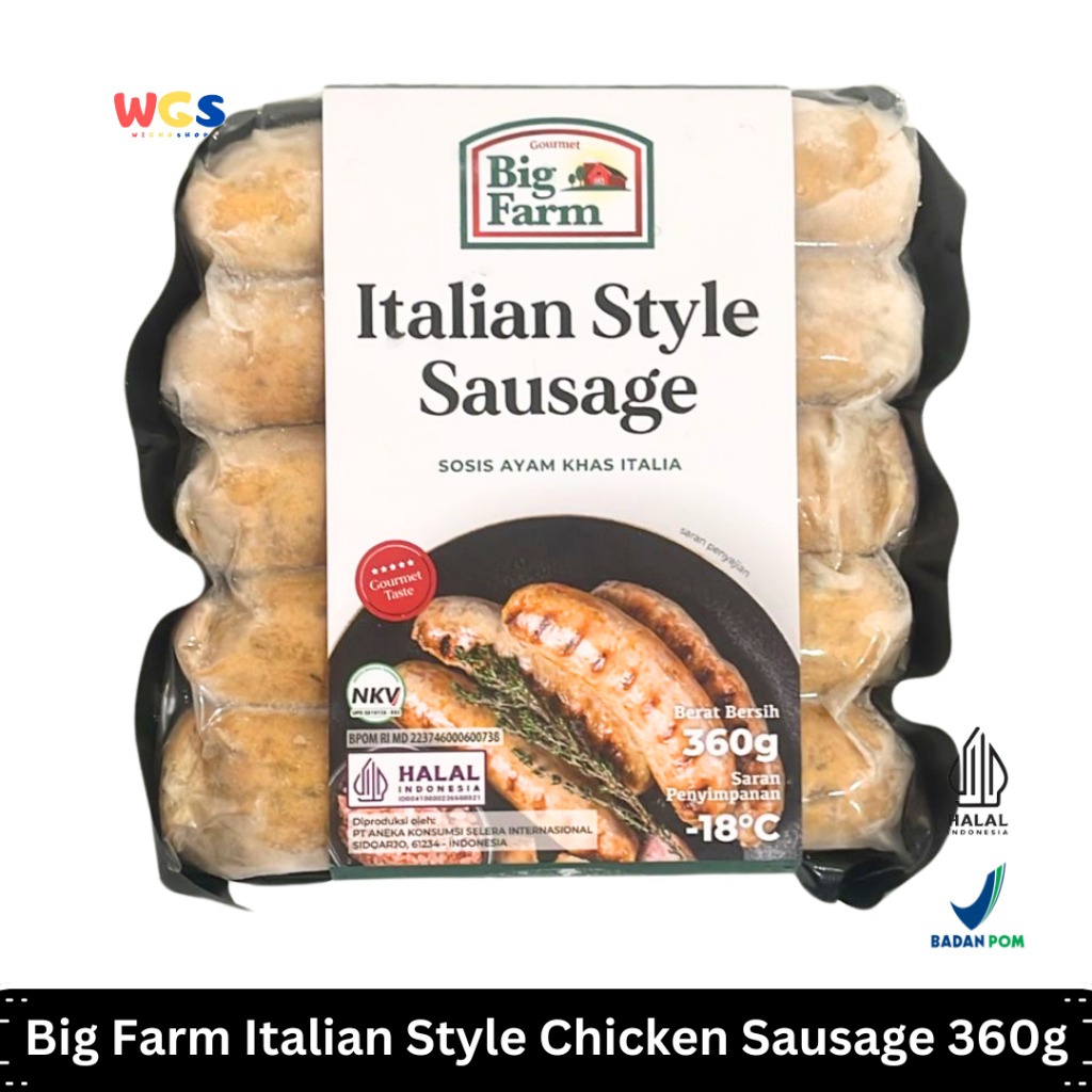 Big Farm Italian Style Sausage 360g – Sosis Ayam Khas Italia dengan Rempah Aromatik, Gurih & Lezat