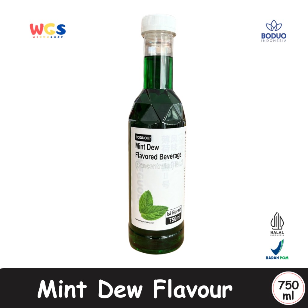 Boduo Mint Dew Syrup Flavour 750ml – Sirup Konsentrat Rasa Mint untuk Minuman & Dessert
