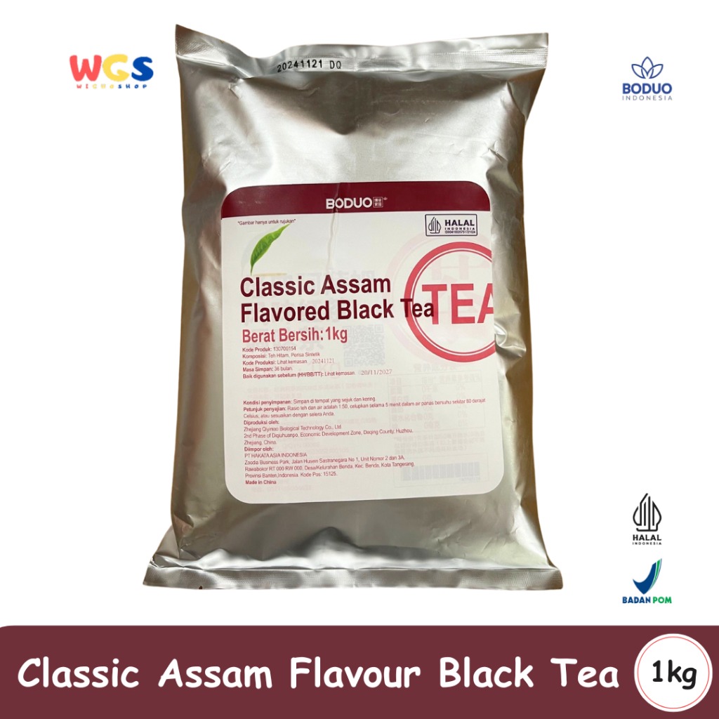 BODUO Classic Assam Flavored Black Tea 1kg – Bubuk Teh Hitam Assam Premium untuk Minuman & Dessert