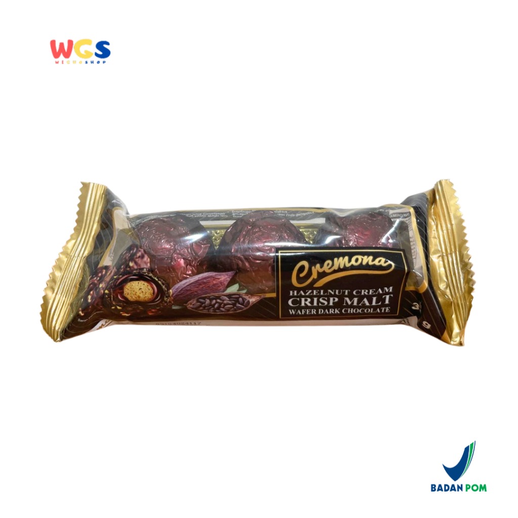 Cremona Hazelnut Cream CRISP MALT Wafer Dark Chocolate 3pcs 36g