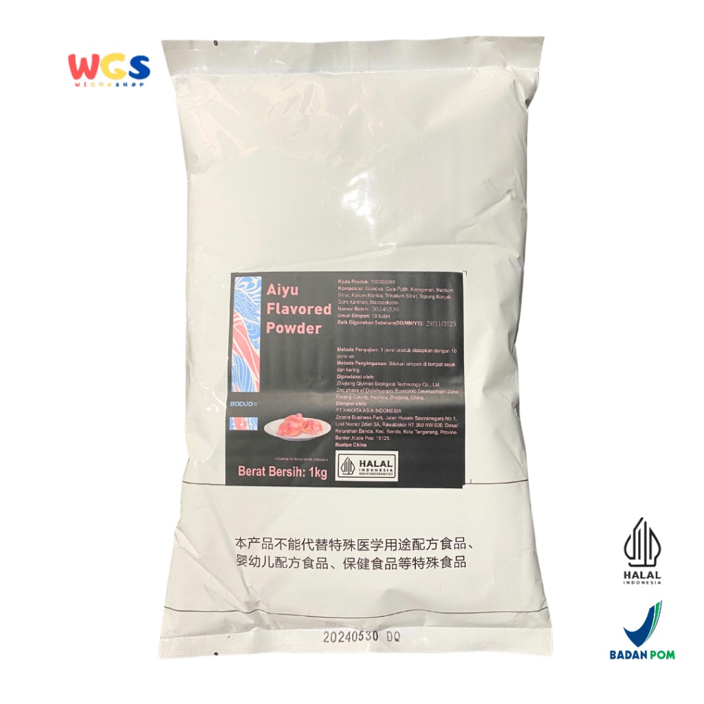 BODUO Premium Aiyu Jelly Flavored Powder 1kg - Bahan Minuman Boba & Dessert - Halal - BPOM