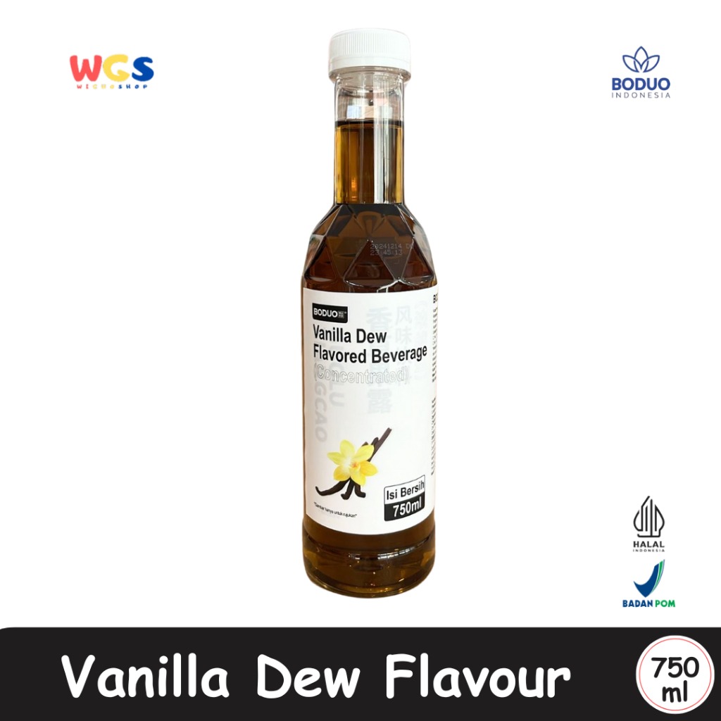Boduo Vanilla Dew Syrup 750ml – Sirup Konsentrat Rasa Vanilla untuk Minuman & Dessert