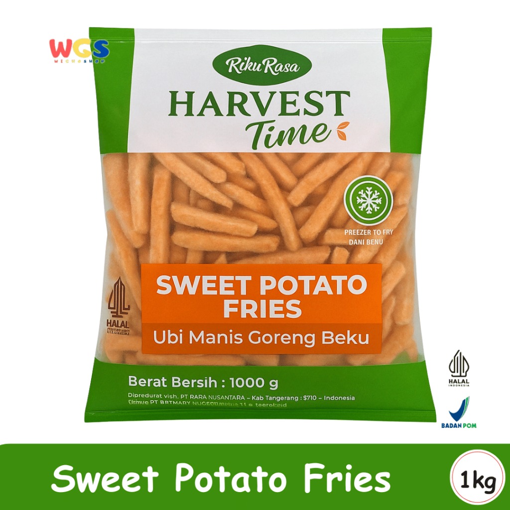 RibuRasa Harvest Time Sweet Potato Fries 1000g – Ubi Manis Goreng Beku Praktis & Renyah