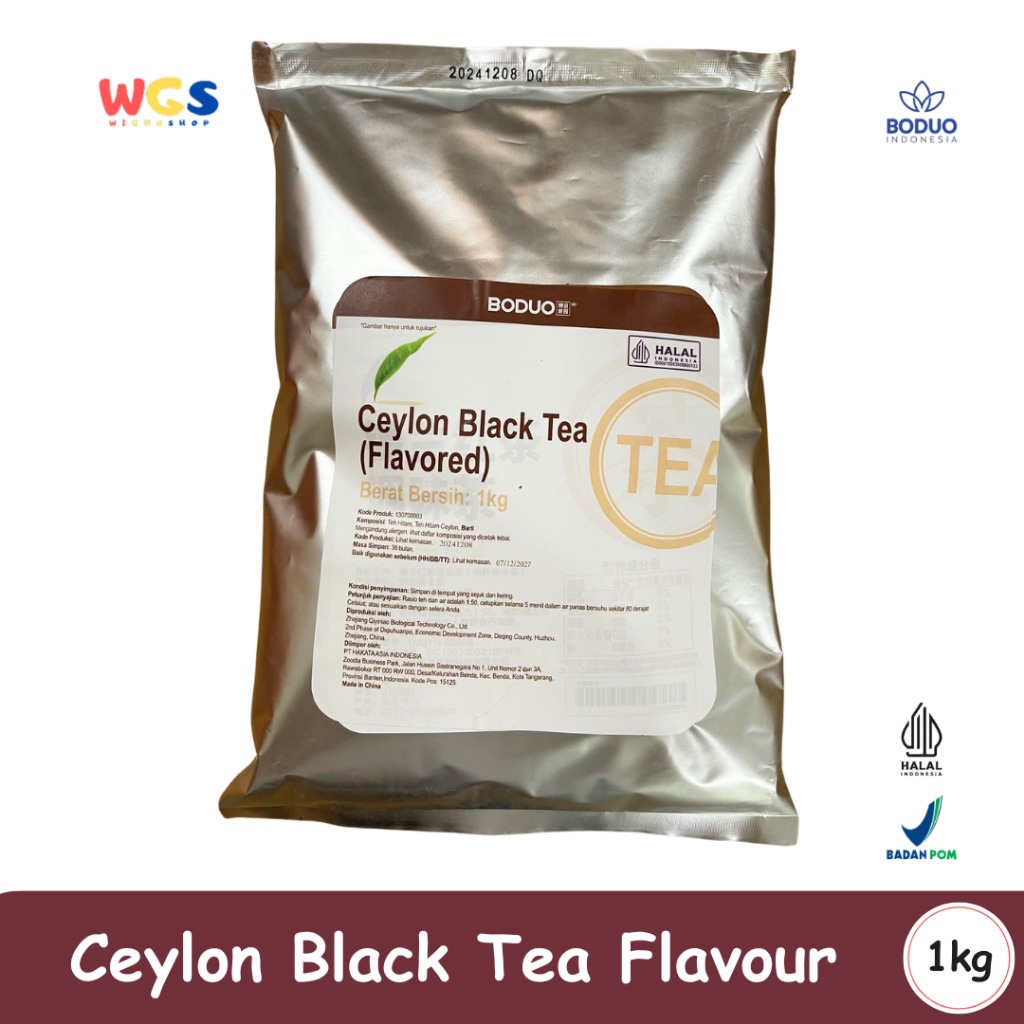 BODUO Ceylon Black Tea Flavored 1kg – Bubuk Teh Hitam Ceylon Premium untuk Minuman & Dessert