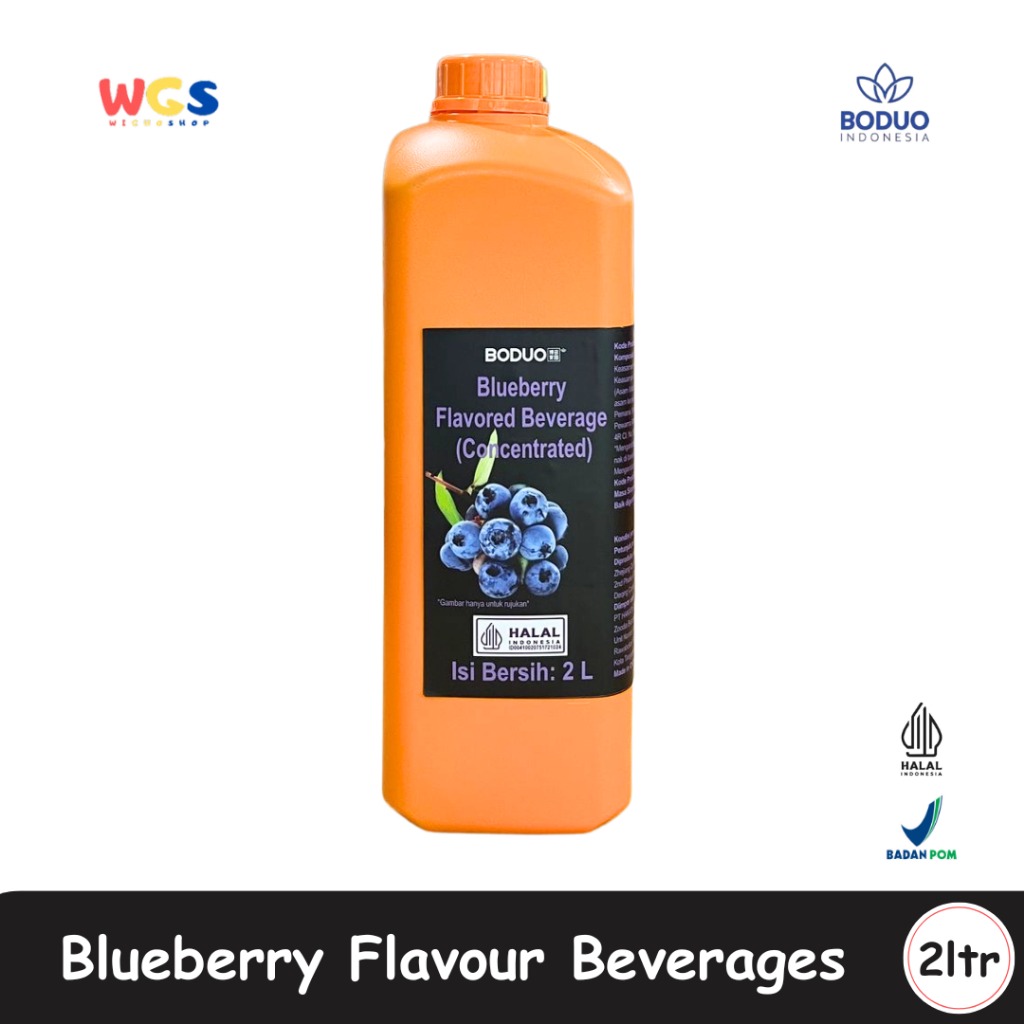 BODUO Blueberry Syrup Concentrated Beverage 2L – Bahan Praktis Minuman Kekinian Segar
