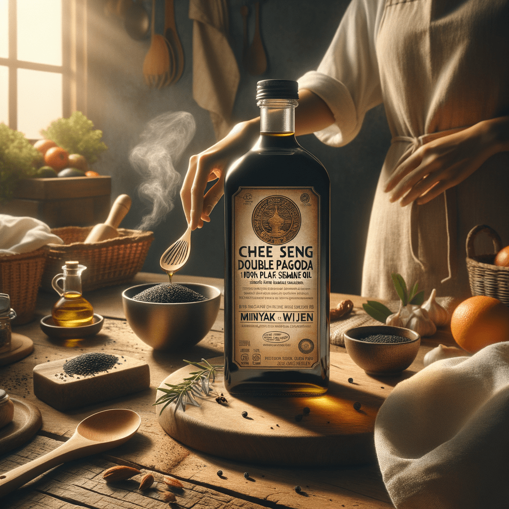 Promo Chee Seng Double Pagoda 100% Pure Black Sesame Oil 650 ml - Minyak Wijen di Wighoshop