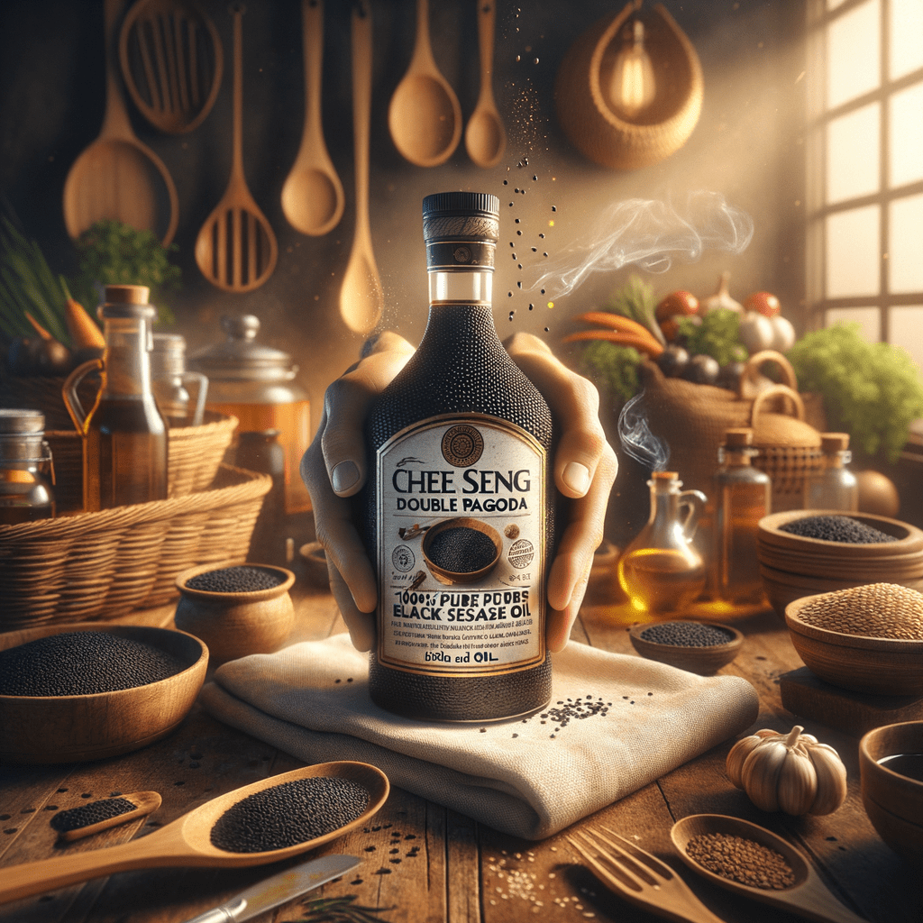 Promo Chee Seng Double Pagoda 100% Pure Black Sesame Oil 650 ml - Minyak Wijen di Wighoshop