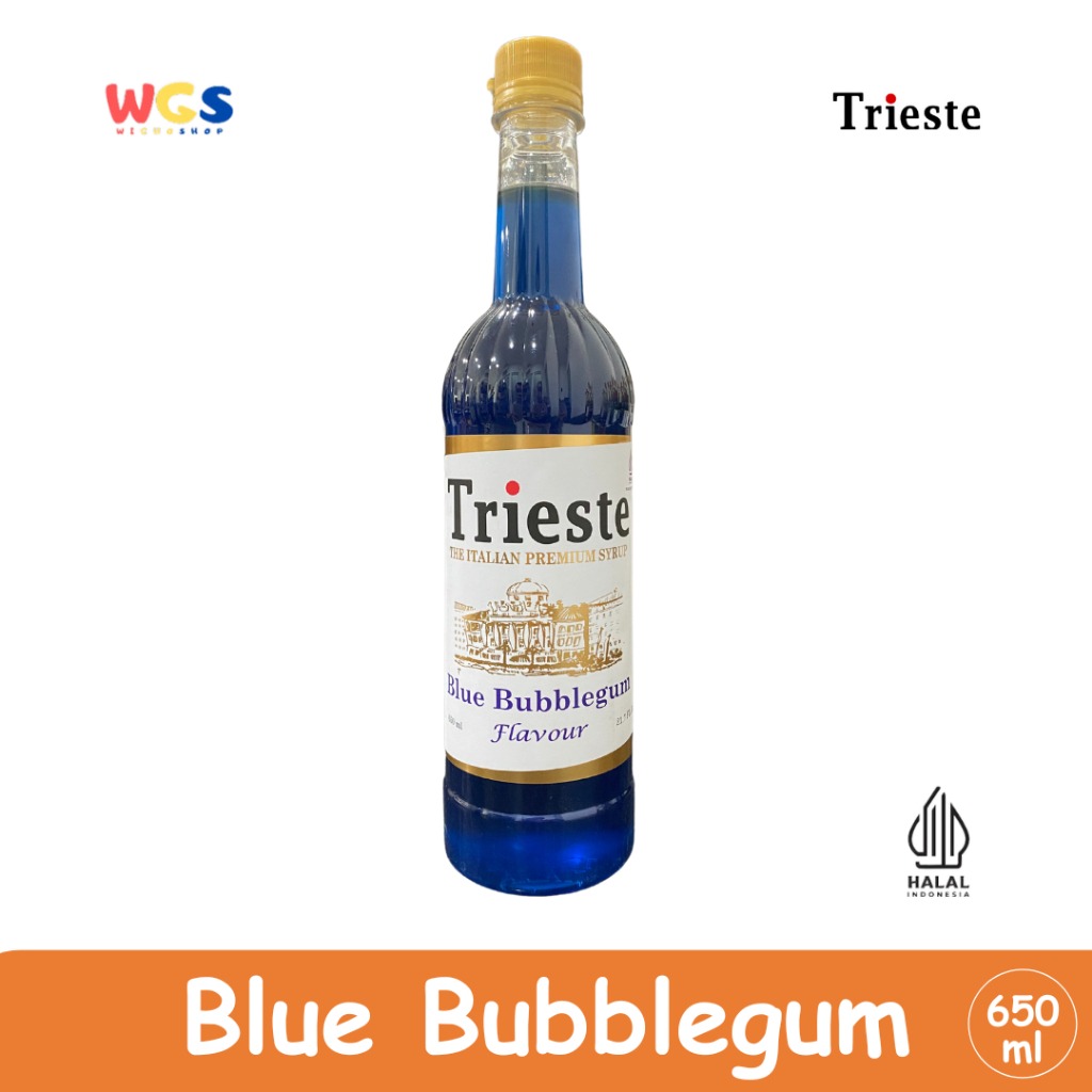 Trieste Blue Bubblegum Flavour Syrup Premium 650ml – Sirup Rasa Permen Karet untuk Minuman & Dessert