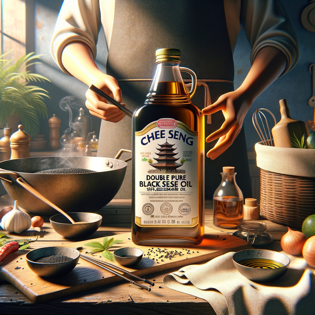 Promo Chee Seng Double Pagoda 100% Pure Black Sesame Oil 650 ml - Minyak Wijen di Wighoshop