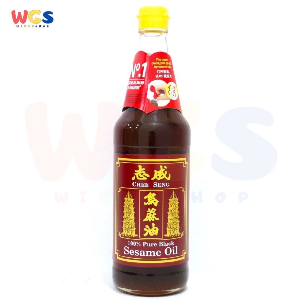 Chee Seng Double Pagoda 100% Pure Black Sesame Oil 650 ml - Minyak Wijen