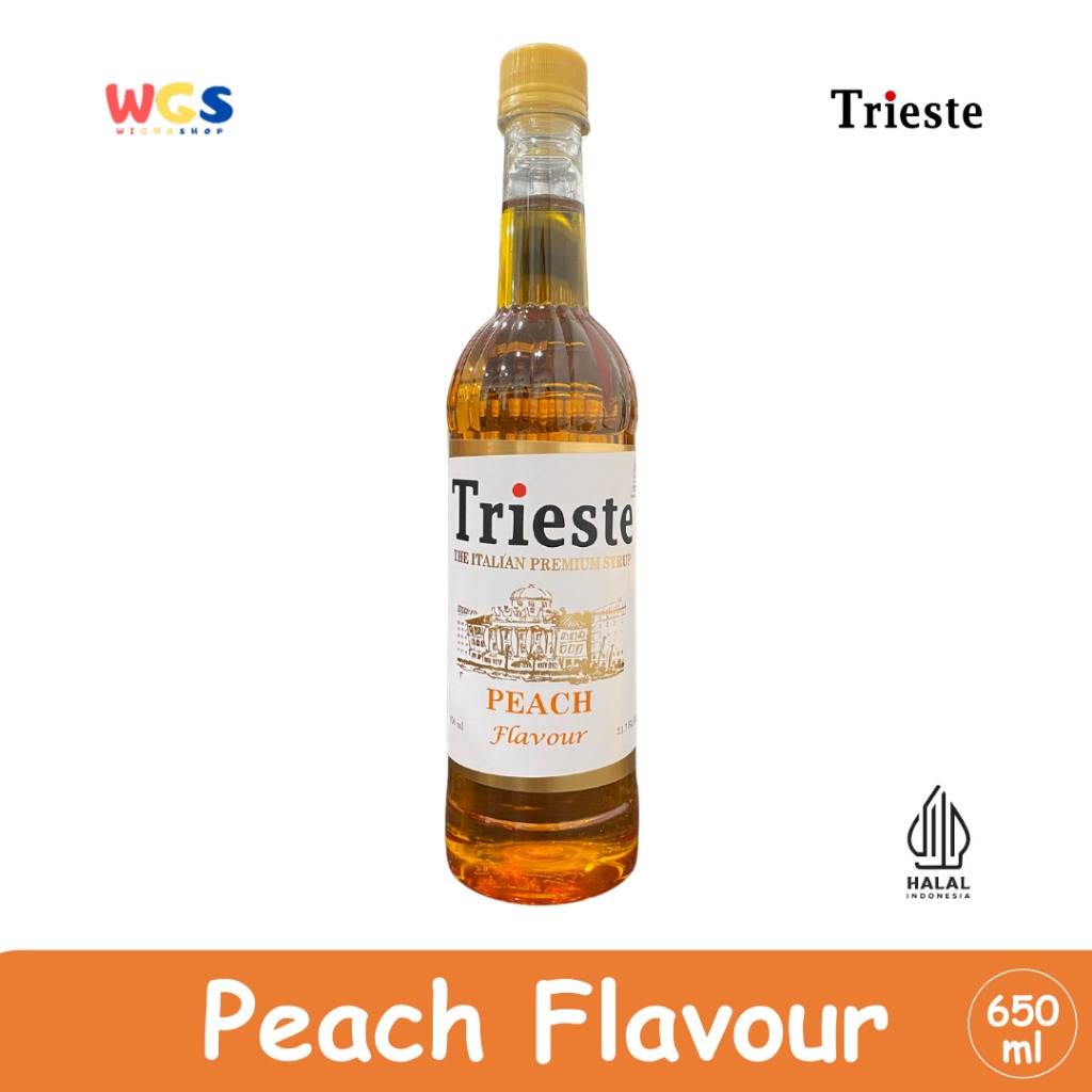 Trieste Syrup Premium Peach Flavour 650ml – Sirup Rasa Buah Peach Segar untuk Minuman & Dessert