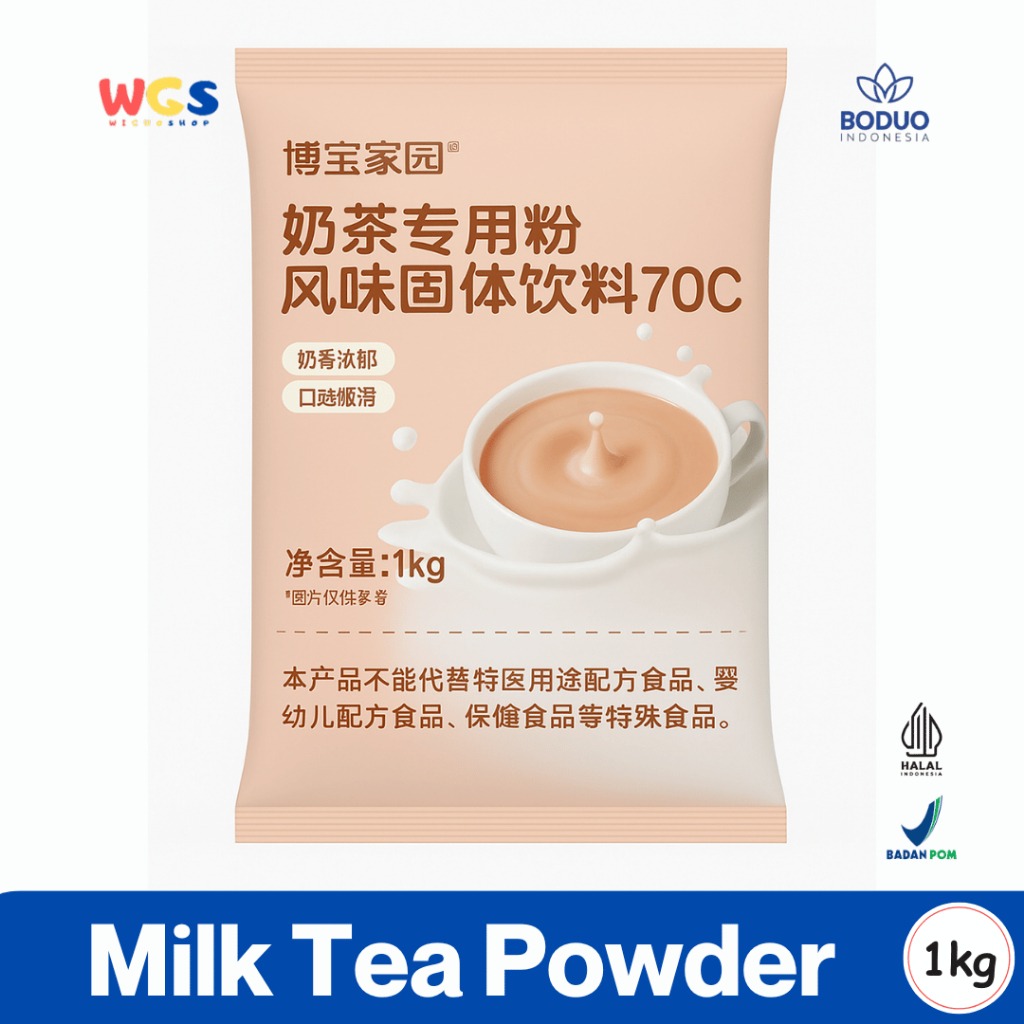 BODUO Milk Tea Powder 1kg – Bubuk Minuman Milk Tea Creamy Ala Kafe Siap Seduh