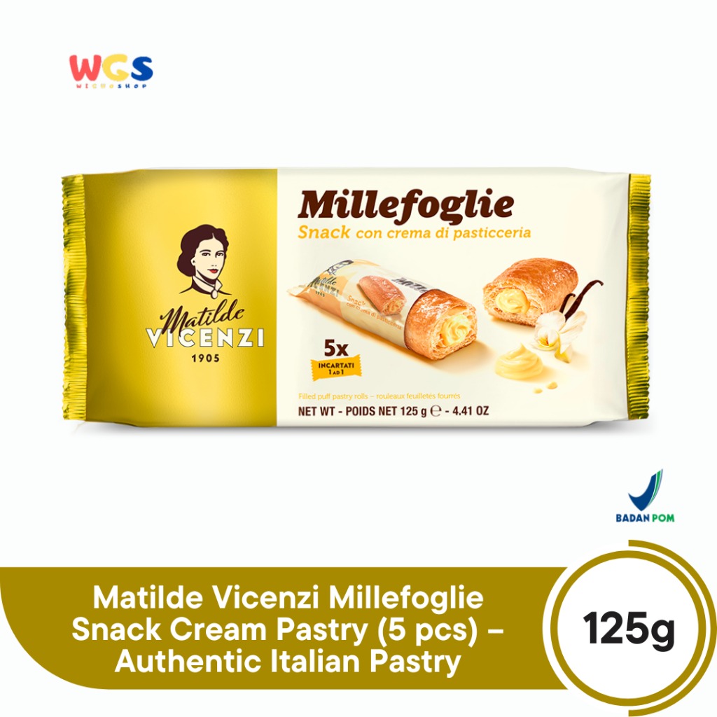 Matilde Vicenzi Millefoglie Snack Cream Pastry 125g (5 pcs) – Authentic Italian Pastry