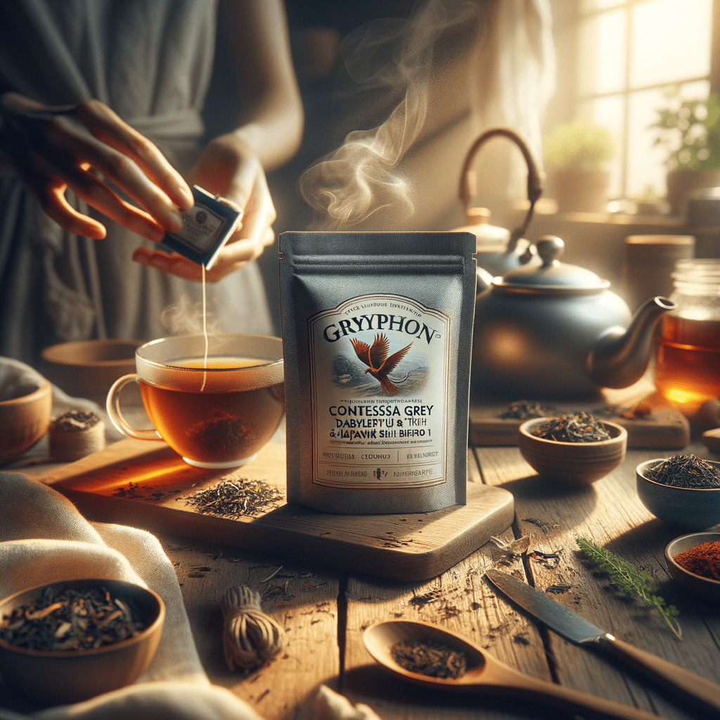 Promo Gryphon Tea Bag Contessa Grey Darjeeling Tea With Eucalyptus & Japanese Shiso 1 Silken Sachet di Wighoshop