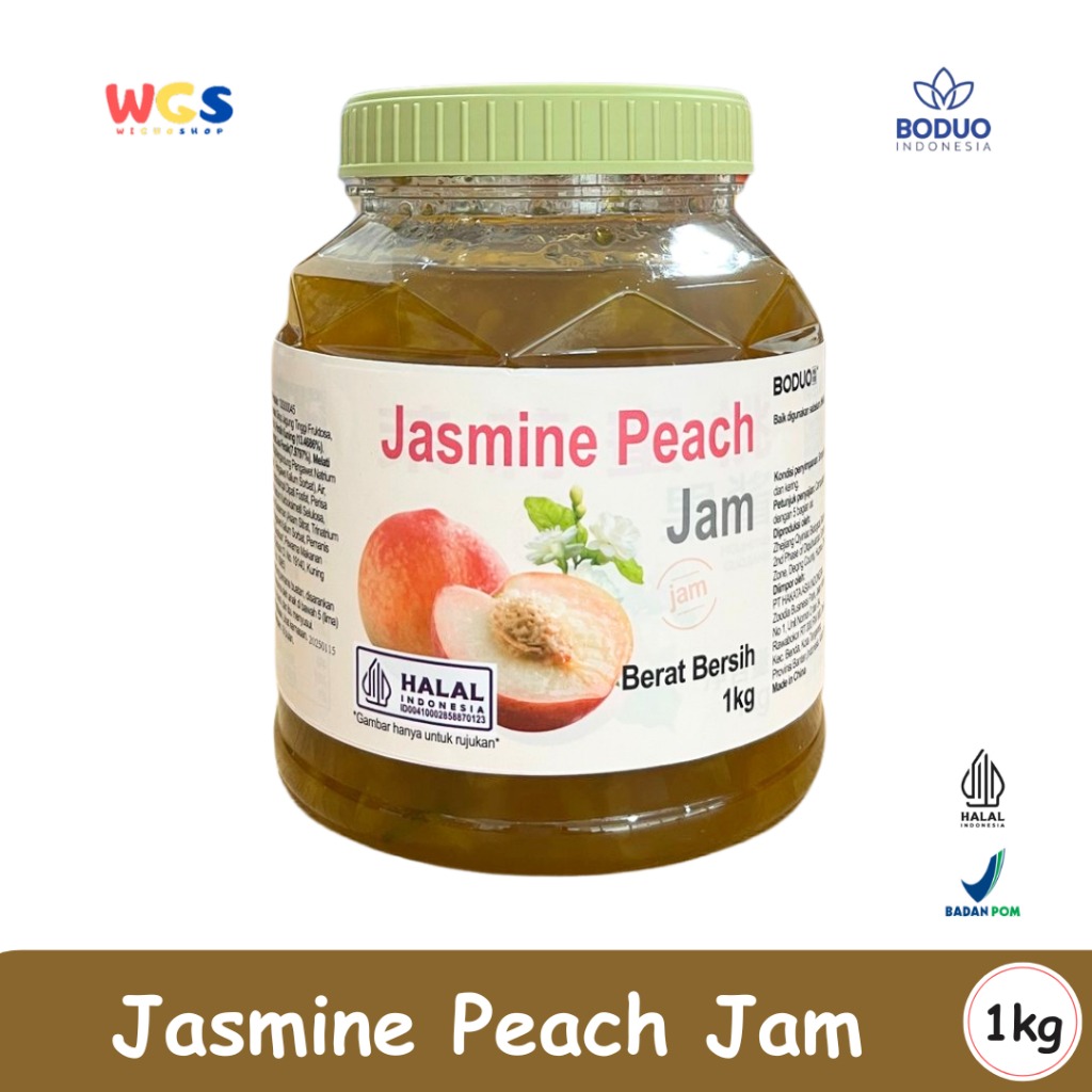 BODUO Jasmine Peach Jam 1kg – Selai Melati & Persik untuk Minuman Kekinian
