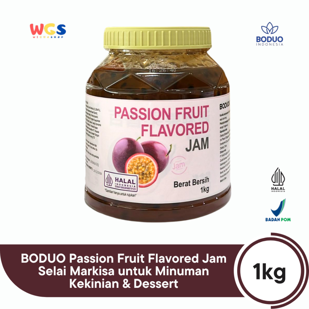 BODUO Passion Fruit Flavored Jam 1kg - Selai Markisa untuk Minuman Kekinian & Dessert