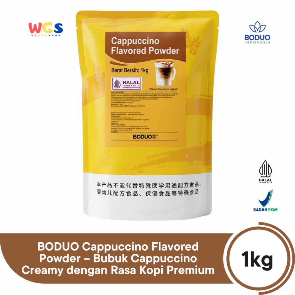 BODUO Cappuccino Flavored Powder 1kg – Bubuk Cappuccino Creamy dengan Rasa Kopi Premium