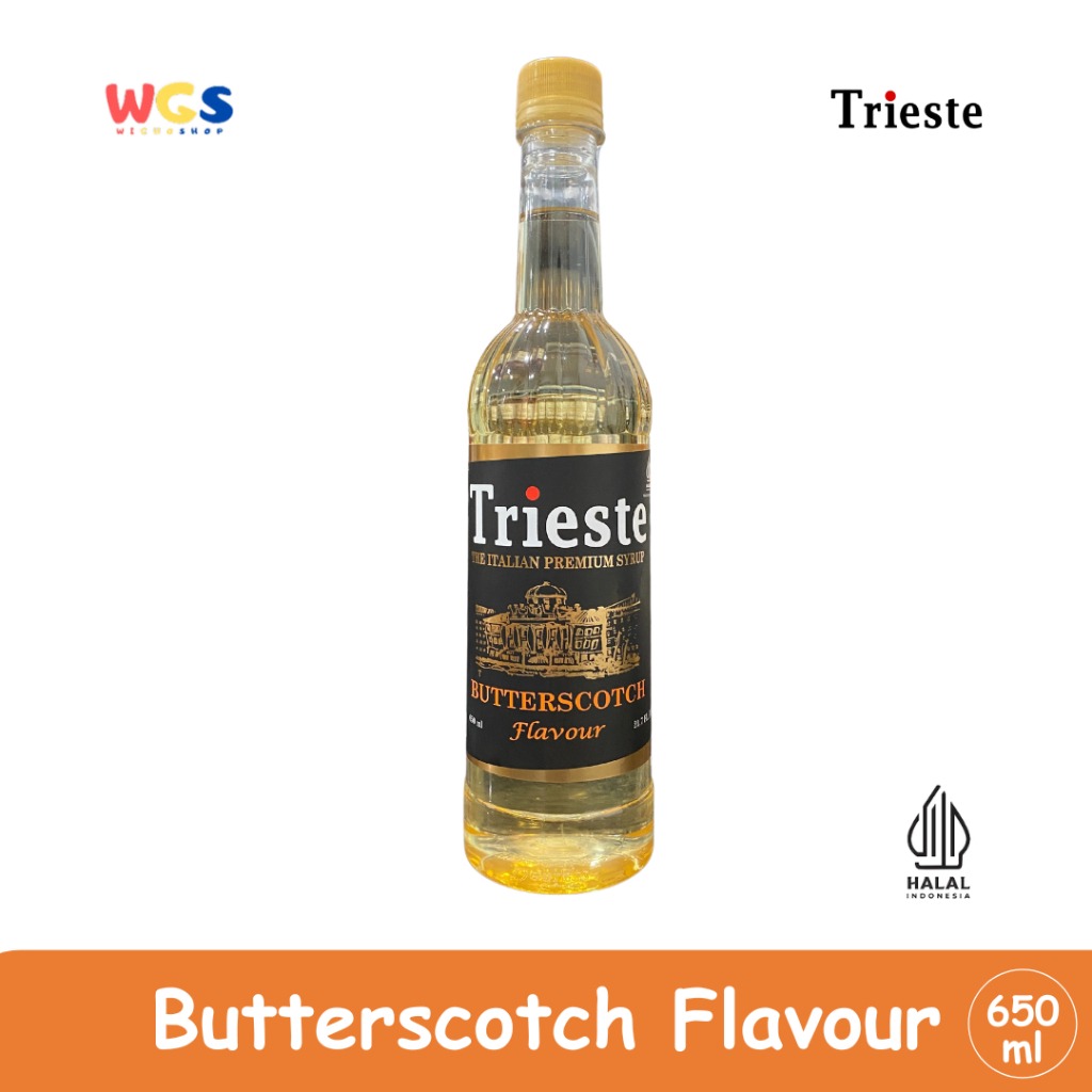 Trieste Butterscotch Flavour Syrup Premium 650ml - Sirup Rasa Butterscotch untuk Minuman & Dessert