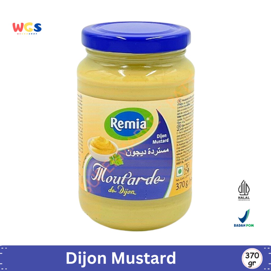 Remia Dijon Mustard 370g – Mustard Khas Prancis Rasa Tajam dan Creamy, Cocok untuk Sandwich & Saus