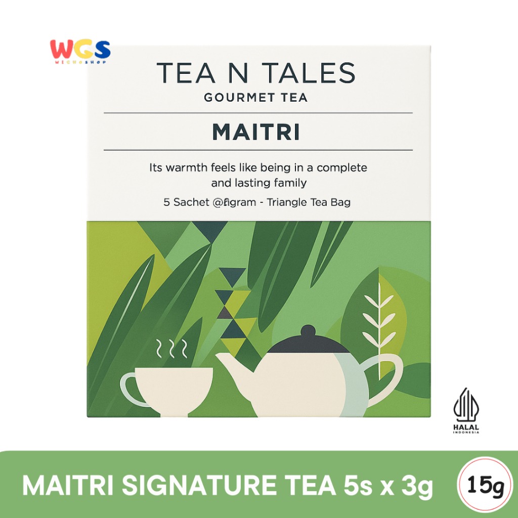 Tea N Tales Gourmet Tea Maitri 15g (5x3g) – Teh Hijau & Pandan, Kehangatan Persahabatan dan Keluarga