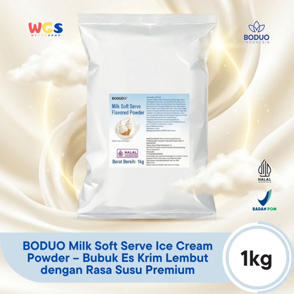 BODUO Milk Soft Serve Ice Cream Powder 1kg – Bubuk Es Krim Lembut dengan Rasa Susu Premium