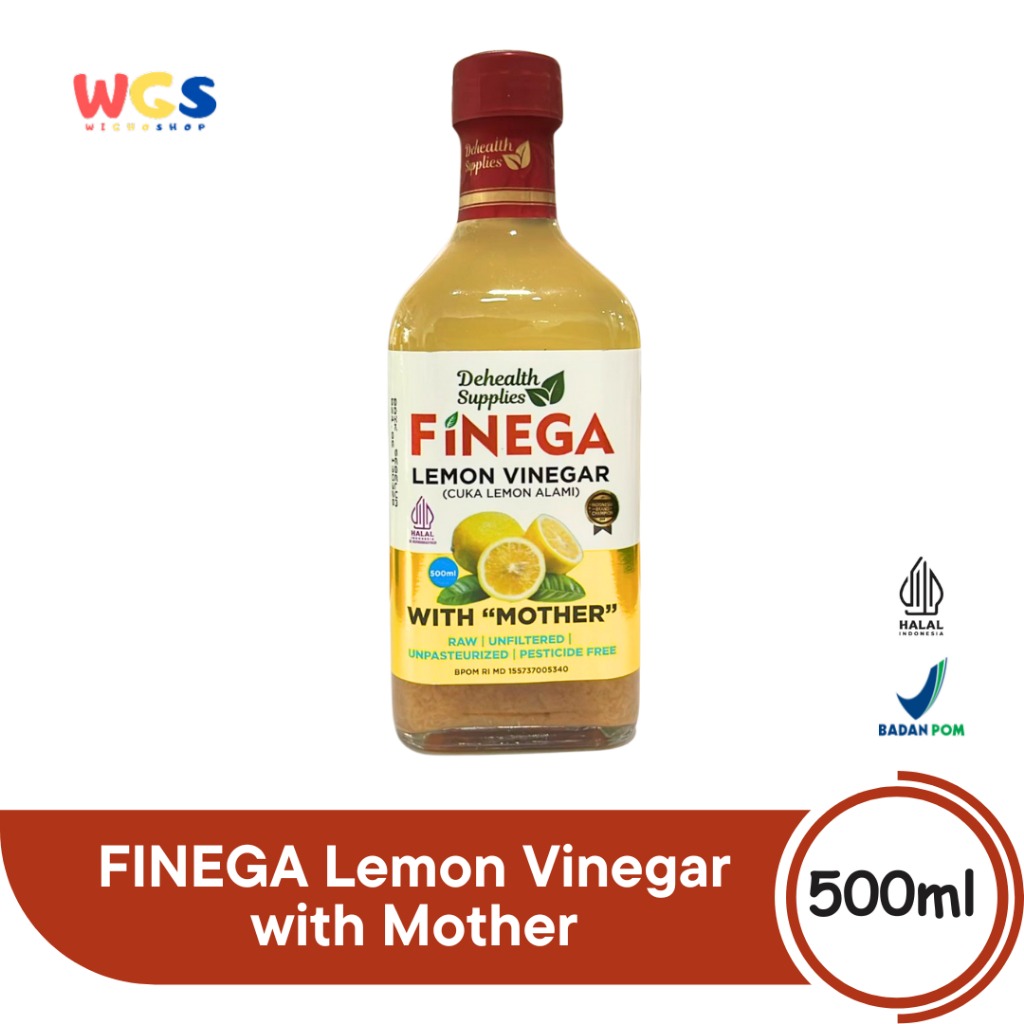 Dehealth Supplies Finega Lemon Vinegar with Mother 500ml (Cuka Lemon Alami Tanpa Pengawet)