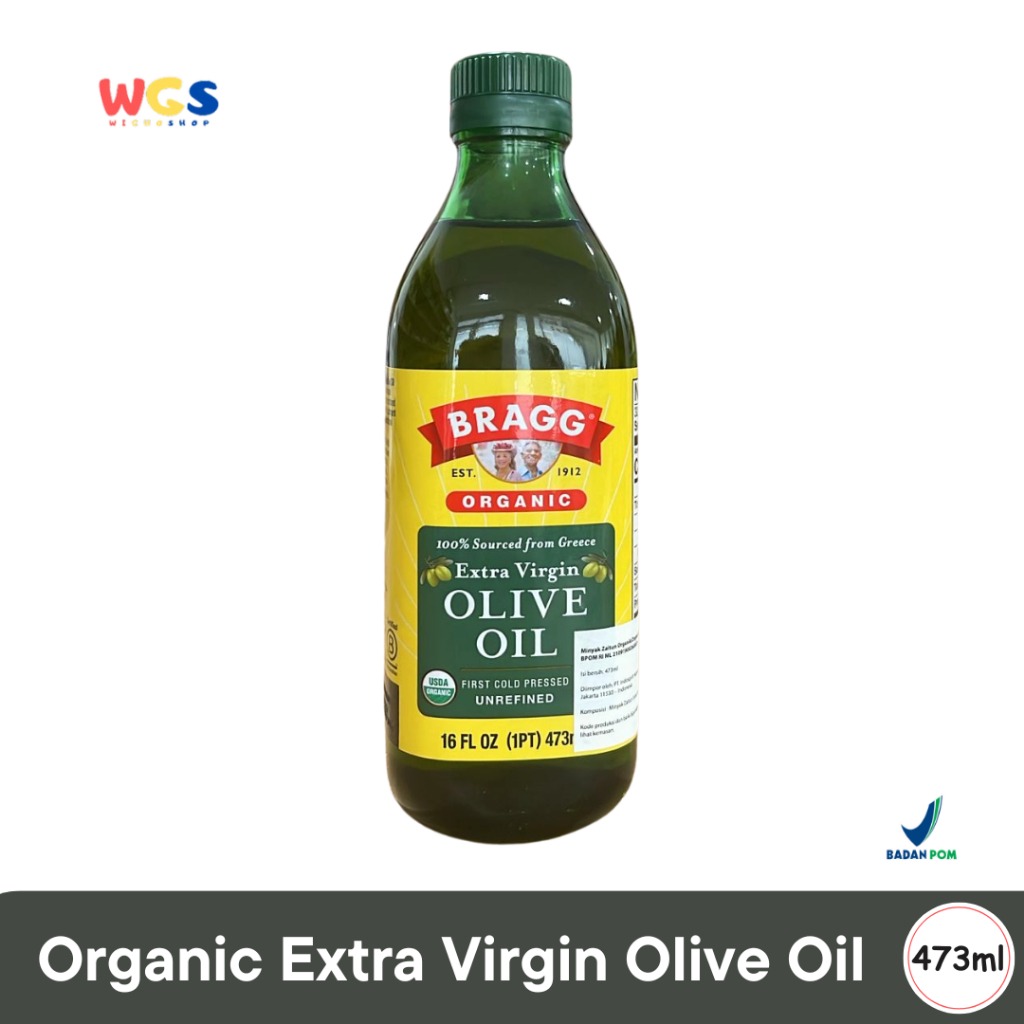 Bragg Organic Extra Virgin Olive Oil 473ml – Minyak Zaitun Organik First Cold Pressed