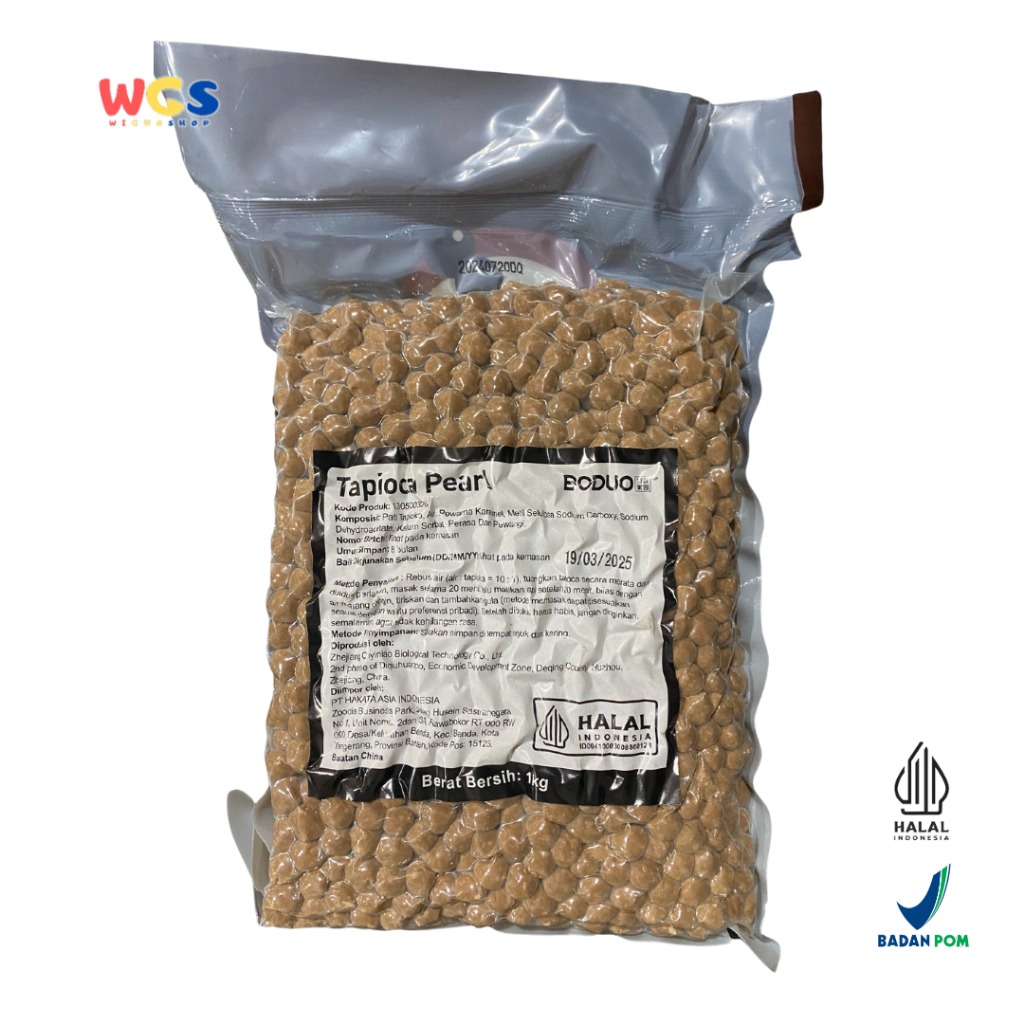 BODUO Premium Black Tapioca Pearl 1kg – Halal dan BPOM